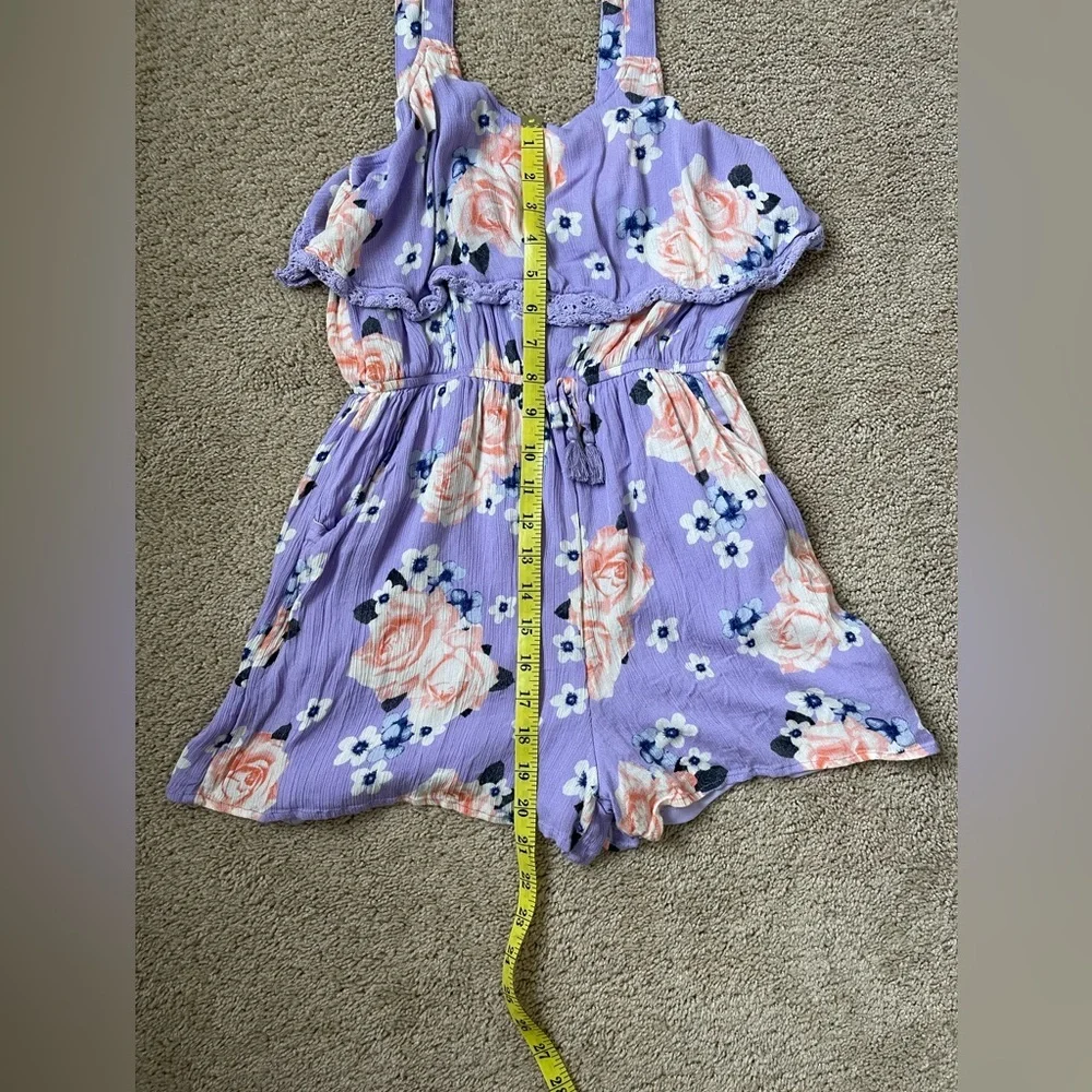 Justice Store Girls Size 12 Purple Flowered Romper